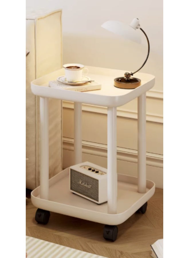 Square Side Table with Rotating Wheels for Living Room and Bedroom, Multi-Purpose Coffee Table with Easy Mobility and Practical Design - Image 3
